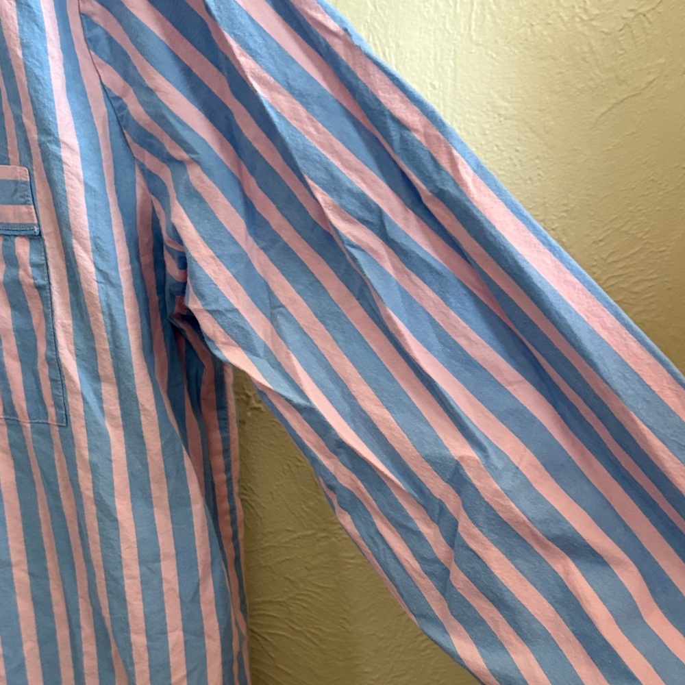 Women's Stripe Cotton Pajama Set - Blue & Pink - Picture 4 of 6